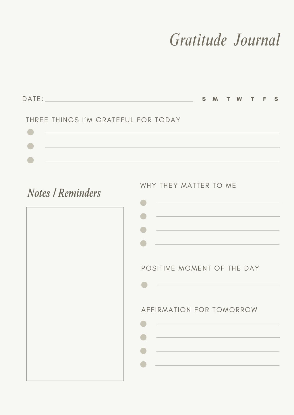 The Gratitude Journal
