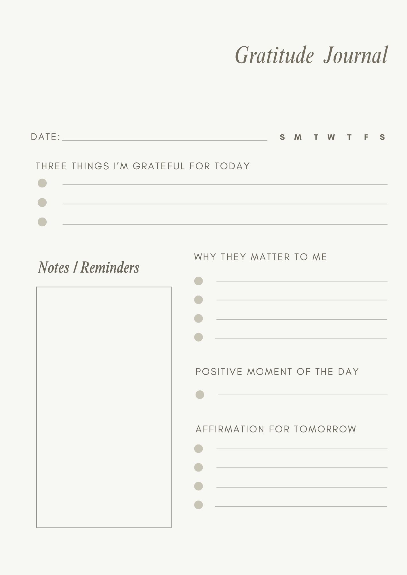 The Gratitude Journal