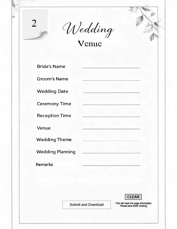 Wedding Venue Information