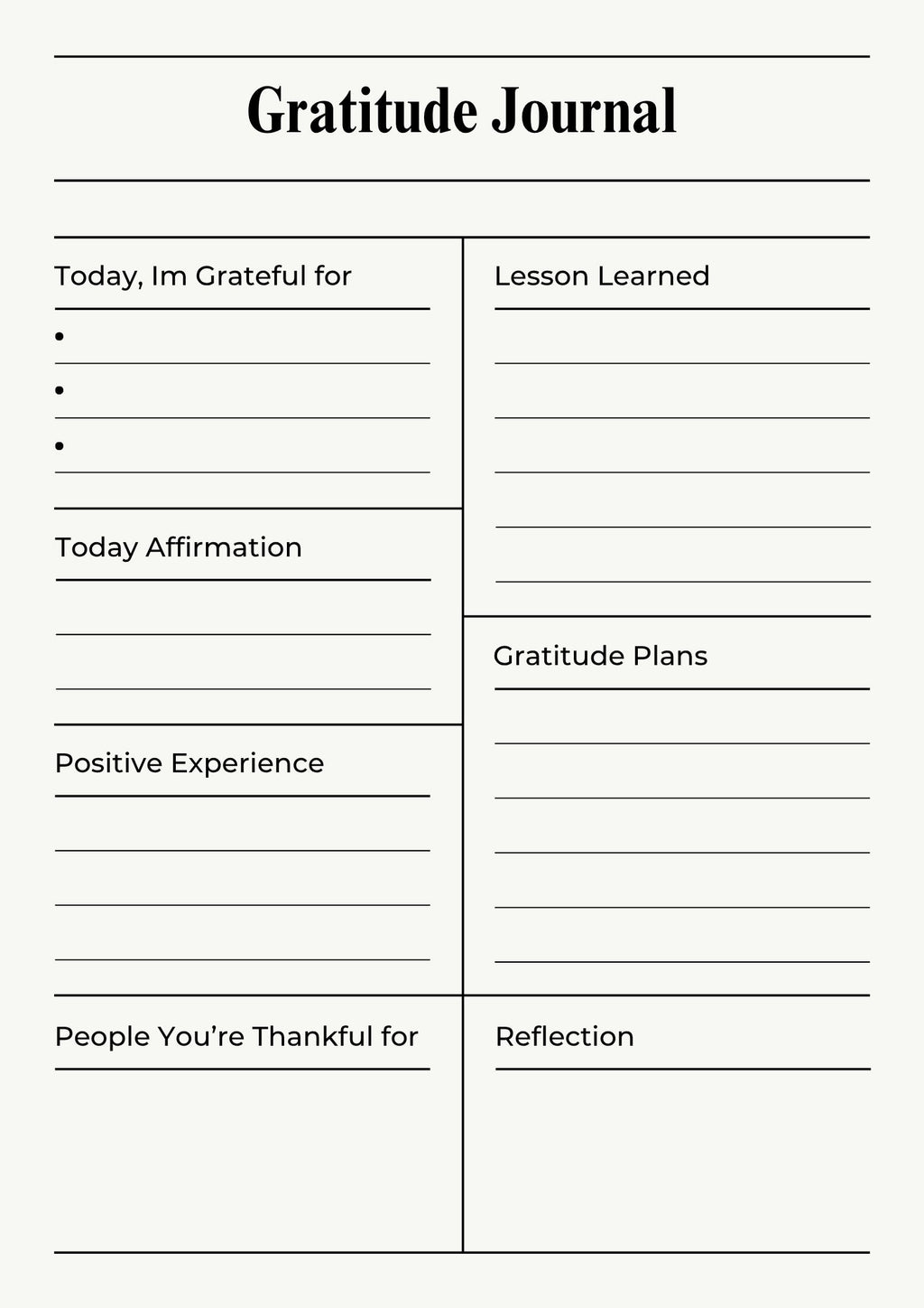 The Gratitude Journal