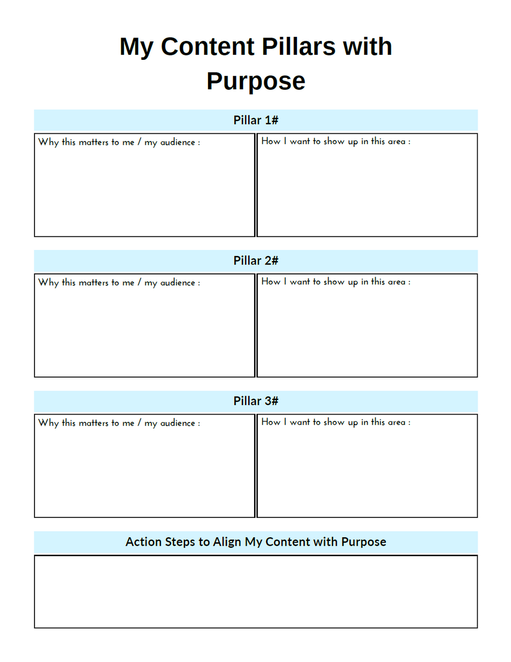 Social Media Content Creator Planner