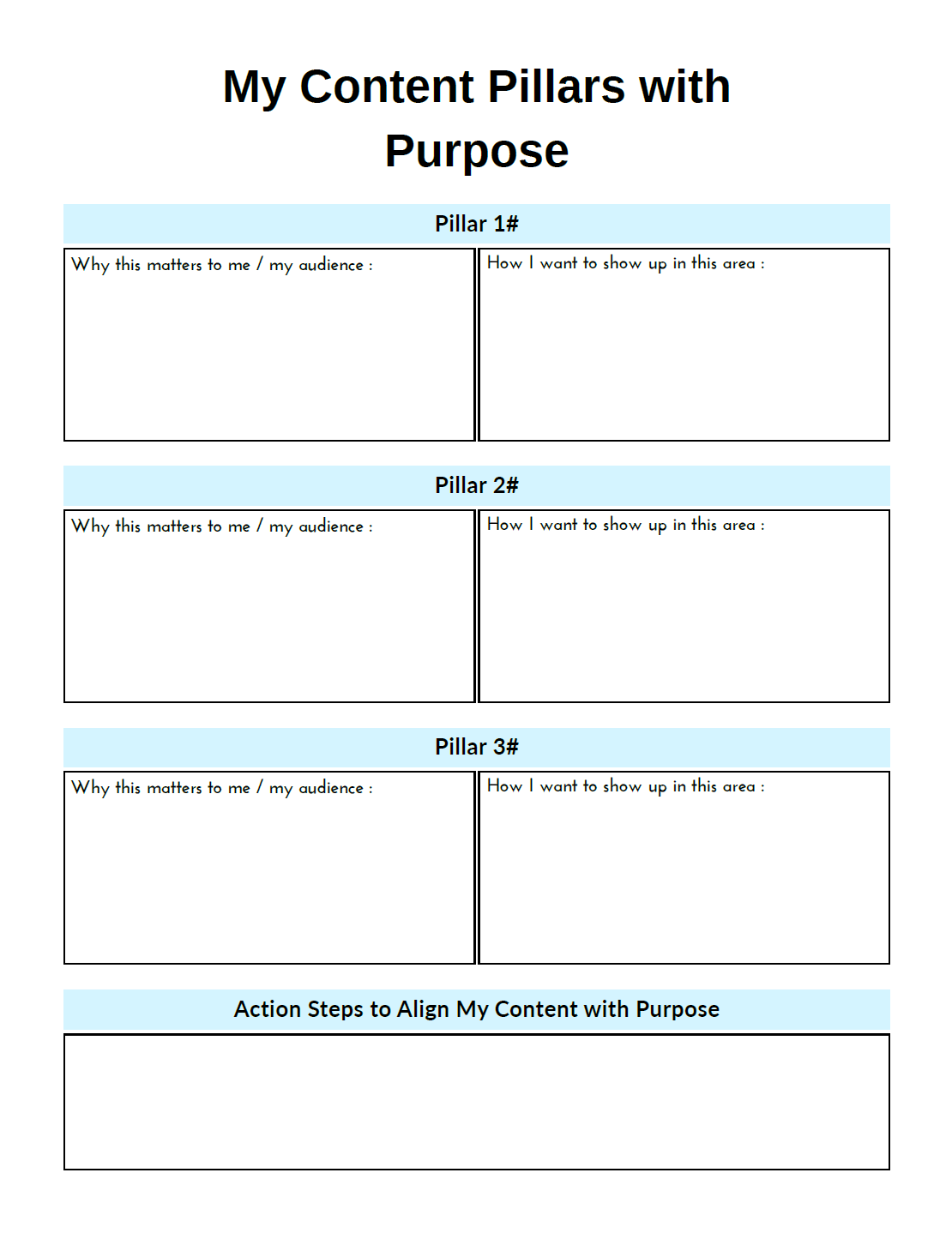 Social Media Content Creator Planner