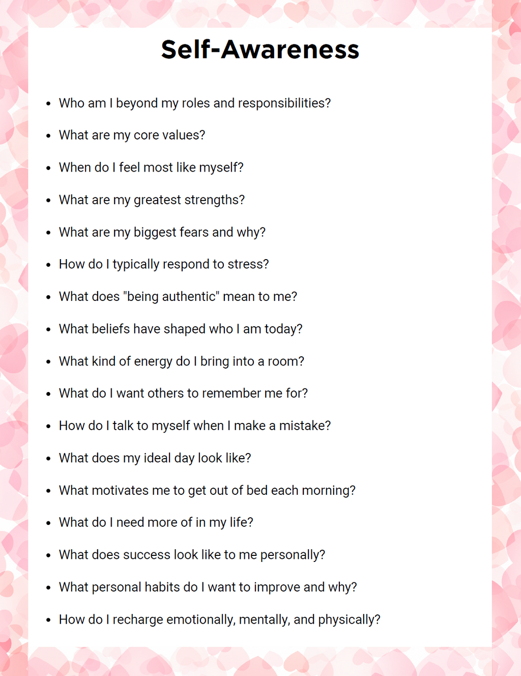 Self Care Journal Prompt