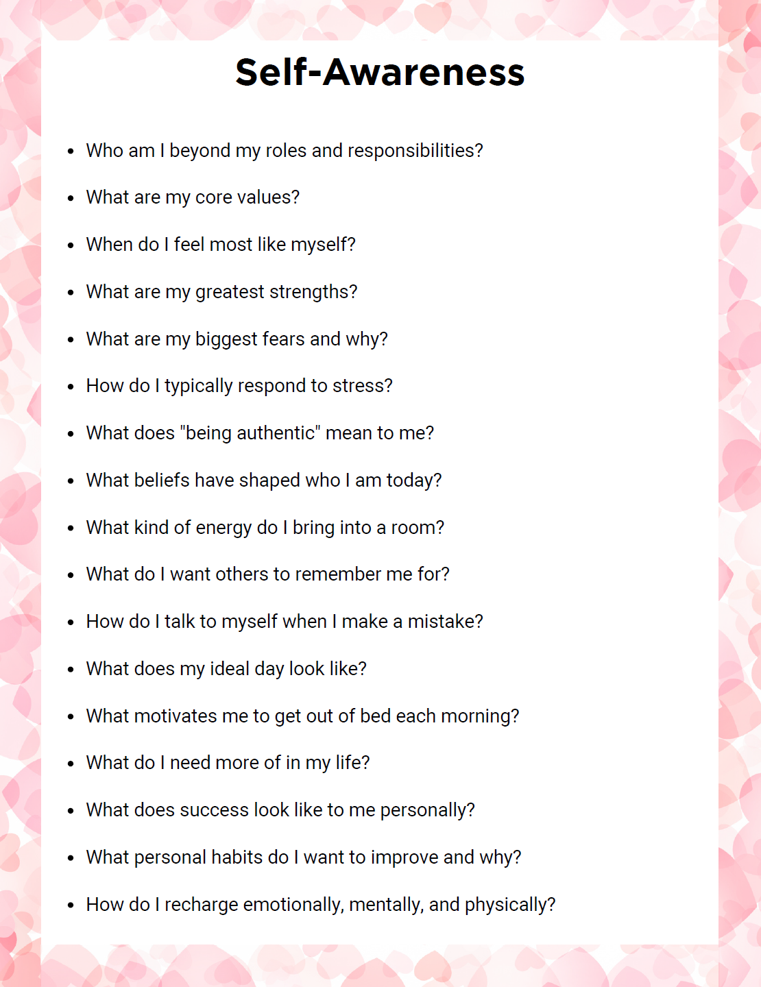 Self Care Journal Prompt
