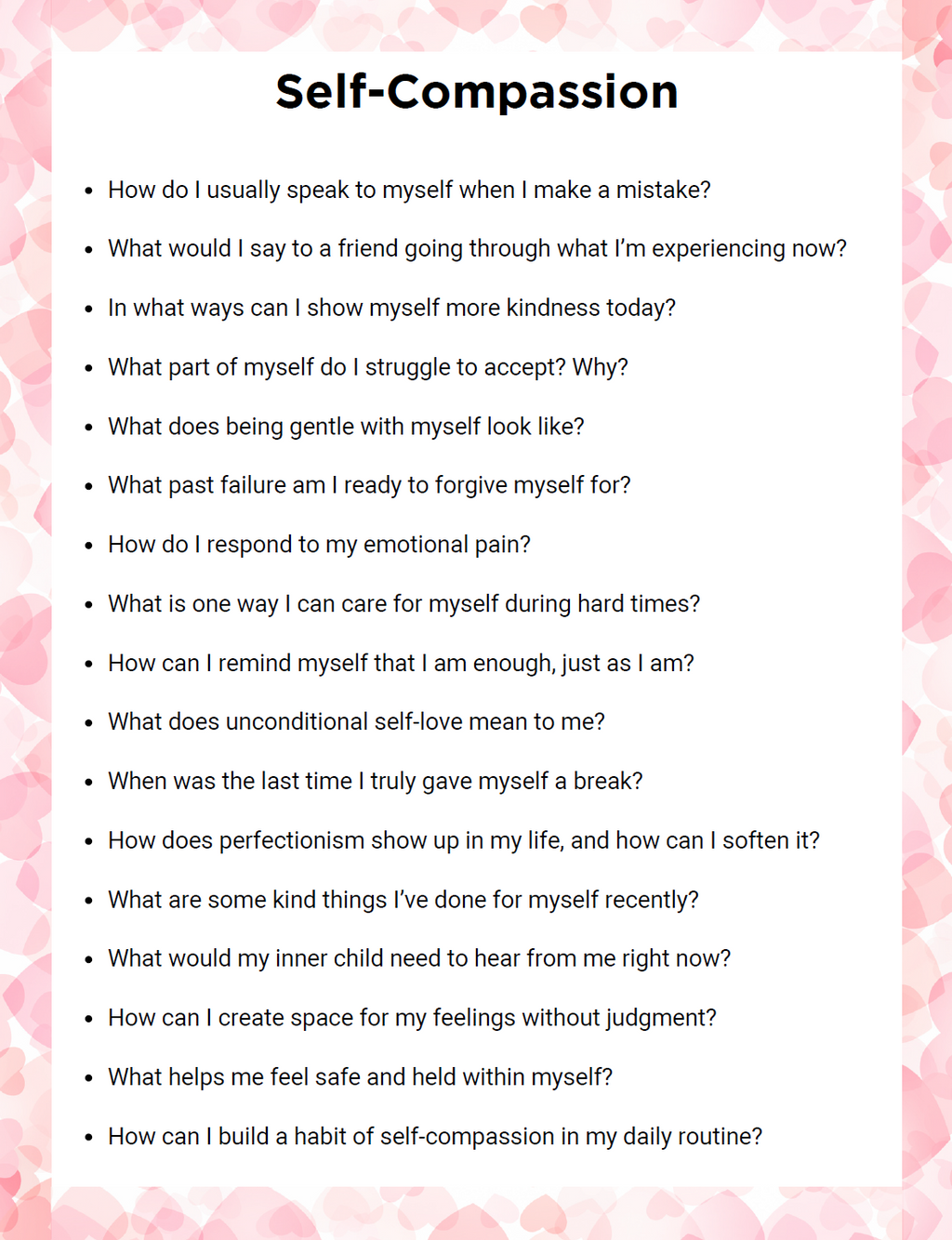 Self Care Journal Prompt