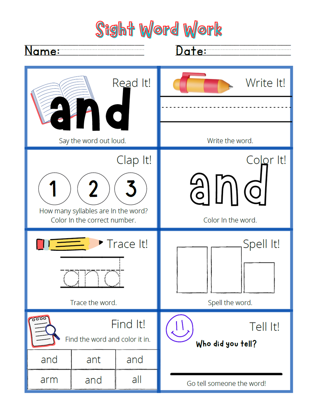 Sight Words Activity Workbook