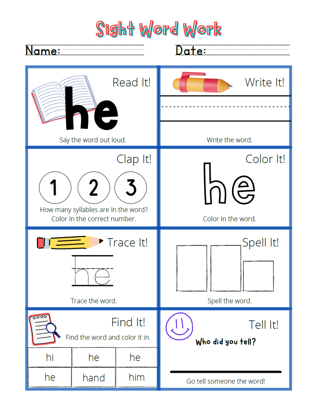 Sight Words Activity Workbook