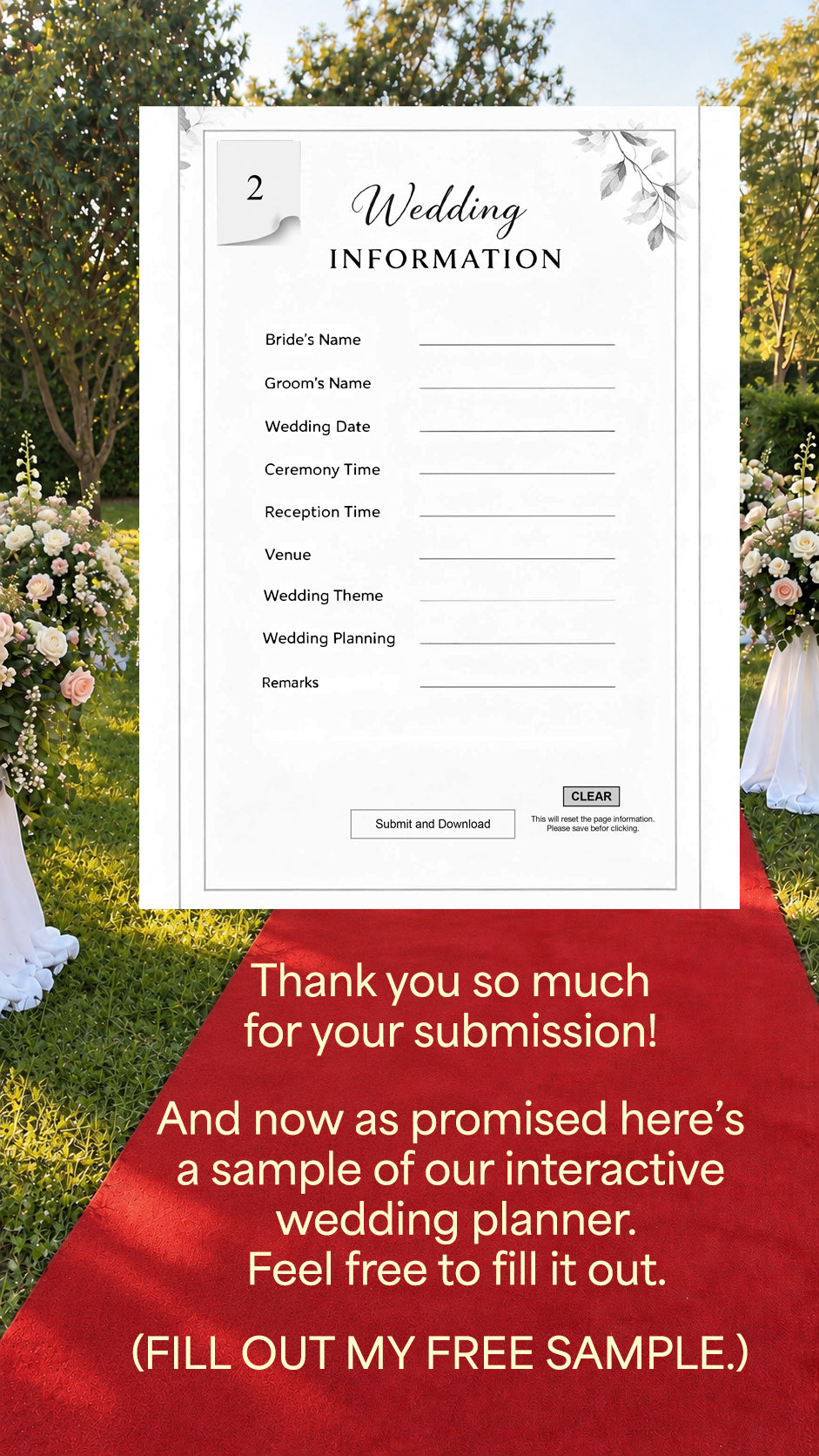 Your Free Wedding Planning Sample